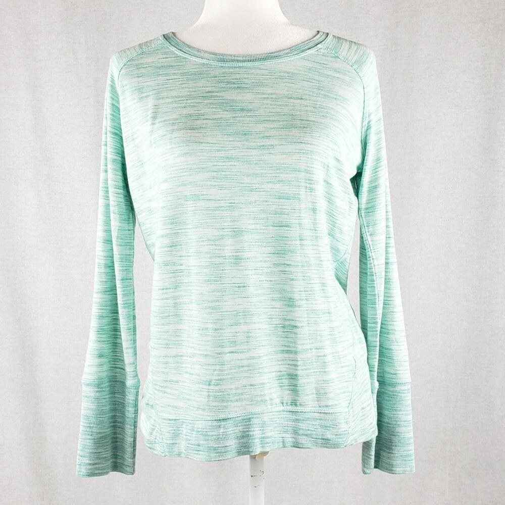 Champion Elite Top Women M Green Heathered Super Soft Long Sleeve Round Neck